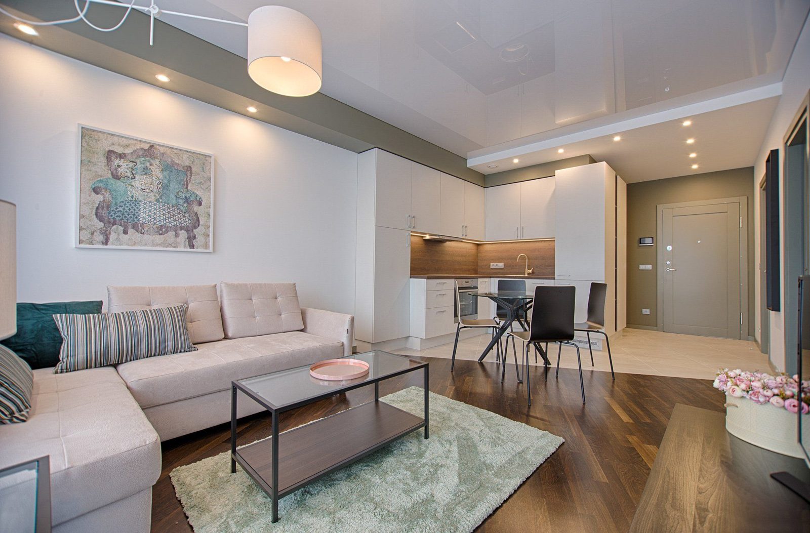 Modern interior with smooth painted walls